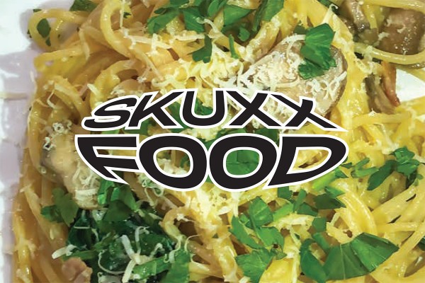 Skuxx Food | Mushroom and Spinach Carbonara 