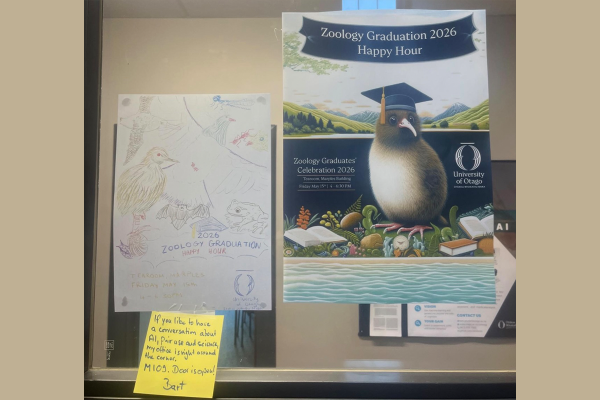 Post-It Note “Warfare” Over AI-Generated Poster Post-It Note “Warfare” Over AI-Generated Poster