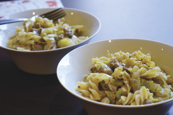 Leek, Chicken And Balsamic Pasta