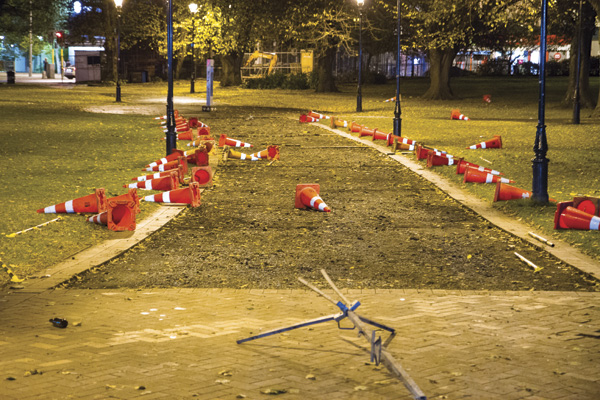 Anonymous Jerk Knocks Over Cones