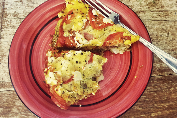 Self-Crusting Tomato and Brown Lentil Quiche