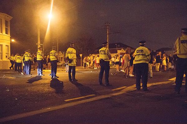 Police "can't see the bottles coming" in the dark