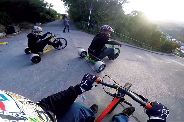 Drift Trike Trio Takes Baldwin Street