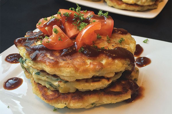 Split Pea Fritter Stack  