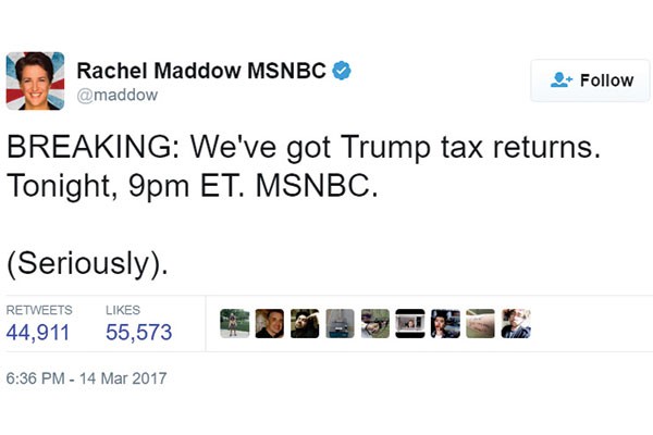Media Displays Frenzied Yearning for a Trump Tax Return Silver Bullet