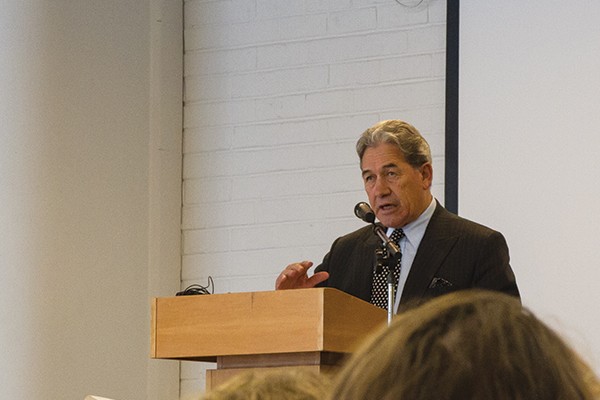 Winston Peters Speaks at Otago Uni, Doesnt Like Tomato Sauce