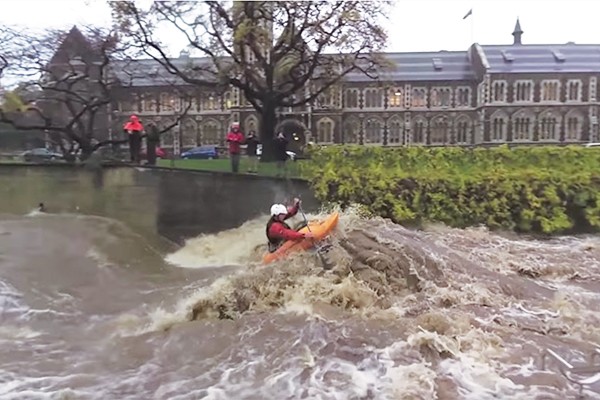 OUCC Kayakers Take on Raging Leith During Floods