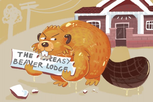 Greasy Beaver Sign Gets Dammed